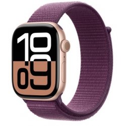 Apple Watch Series 10 (GPS + Cellular) - 46 mm - alumínio dourado rosa - relógio inteligente Com fita desportiva - nylon macio 