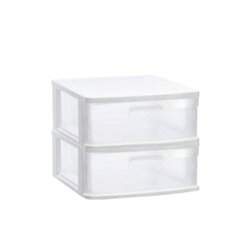 Bloco 2 Gavetas Plástico Sena 40x39x33,5cm Branco 6881123301