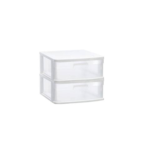 Bloco 2 Gavetas Plástico Sena 40x39x33,5cm Branco 6881123301