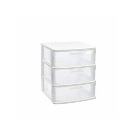 Bloco 3 Gavetas Plástico Sena 40x39x49,5cm Branco 6881123401