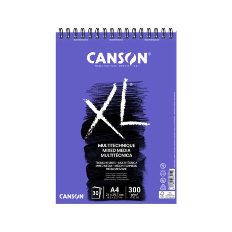 Bloco Espiralado Canson XL Mix Media A4 300g 30Fls 10807215