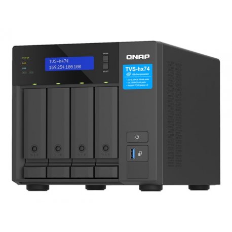 QNAP TVS-H474 - Servidor NAS - 4 baias - SATA 6Gb/s - RAID (expansão de disco rígido) JBOD, RAID 0, 1, 5, 6, 10, TM, RAID TP - 