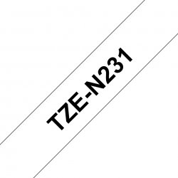 Brother TZe-N231 - Preto em branco - Rolo (1,2 cm x 8 m) 1 cassete(s) fita não laminada - para Brother PT-D600, H110, P-Touch P