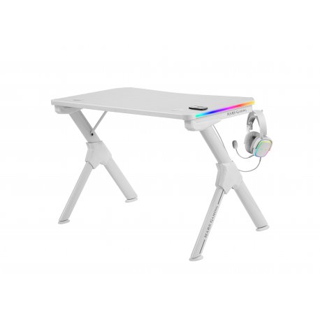 Mesa MARS GAMING MGD RGB GAMING DESK, RGB CHROMA, CARBON FIBER, HEADSET & CUP HDR, WHITE MGDRGBW