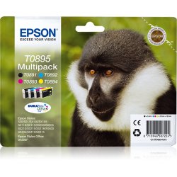 Epson T0895 Multipack - Pack de 4 - preto, amarelo, azul cyan, magenta - original - blister com RF/alarme acústico - tinteiro -