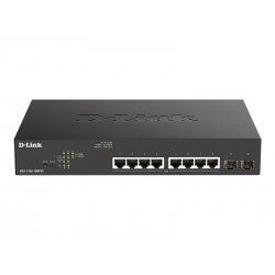 D-Link DGS 1100-10MPV2 - Interruptor - inteligente - 8 x 10/100/1000 (PoE) + 2 x Gigabit SFP - desktop, montável em trilho - Po