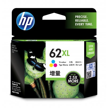 HP 62XL - 11.5 ml - Alto Rendimento - cor (ciano, magenta, amarelo) - original - tinteiro - para ENVY 55XX, 56XX, 76XX, Officej