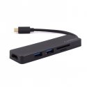 HUB USB 5 Portas CoolBox USB-C Lite 2, USB-C com 2 USB-type A/1 HDMI/1 SD/1 mSD COO-DOCK-03