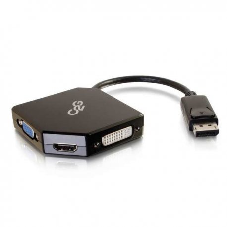 C2G DisplayPort to HDMI, VGA, DVI Adapter Converter - M/F - Conversor de vídeo - DVI, HDMI, VGA - DVI, HDMI, VGA - preto 54340