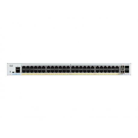 Cisco Catalyst 1000-48P-4X-L - Interruptor - Administrado - 24 x 10/100/1000 (PoE+) + 24 x 10/100/1000 + 4 x 10 Gigabit SFP+ (u