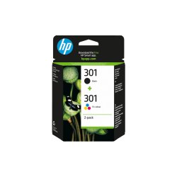 Pack Tinteiros HP 301 Preto/Cor N9J72AE 3ml/3ml HPN9J72AE