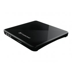 Transcend 8X DVDS-K - Unidade de disco - DVD±RW (±R DL) / DVD-RAM - 8x/8x/5x - USB 2.0 - externo - preto TS8XDVDS-K