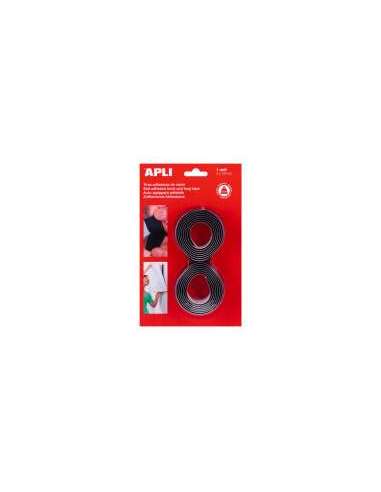 Fitas Velcro 20mmx1m Apli Preto APL13656